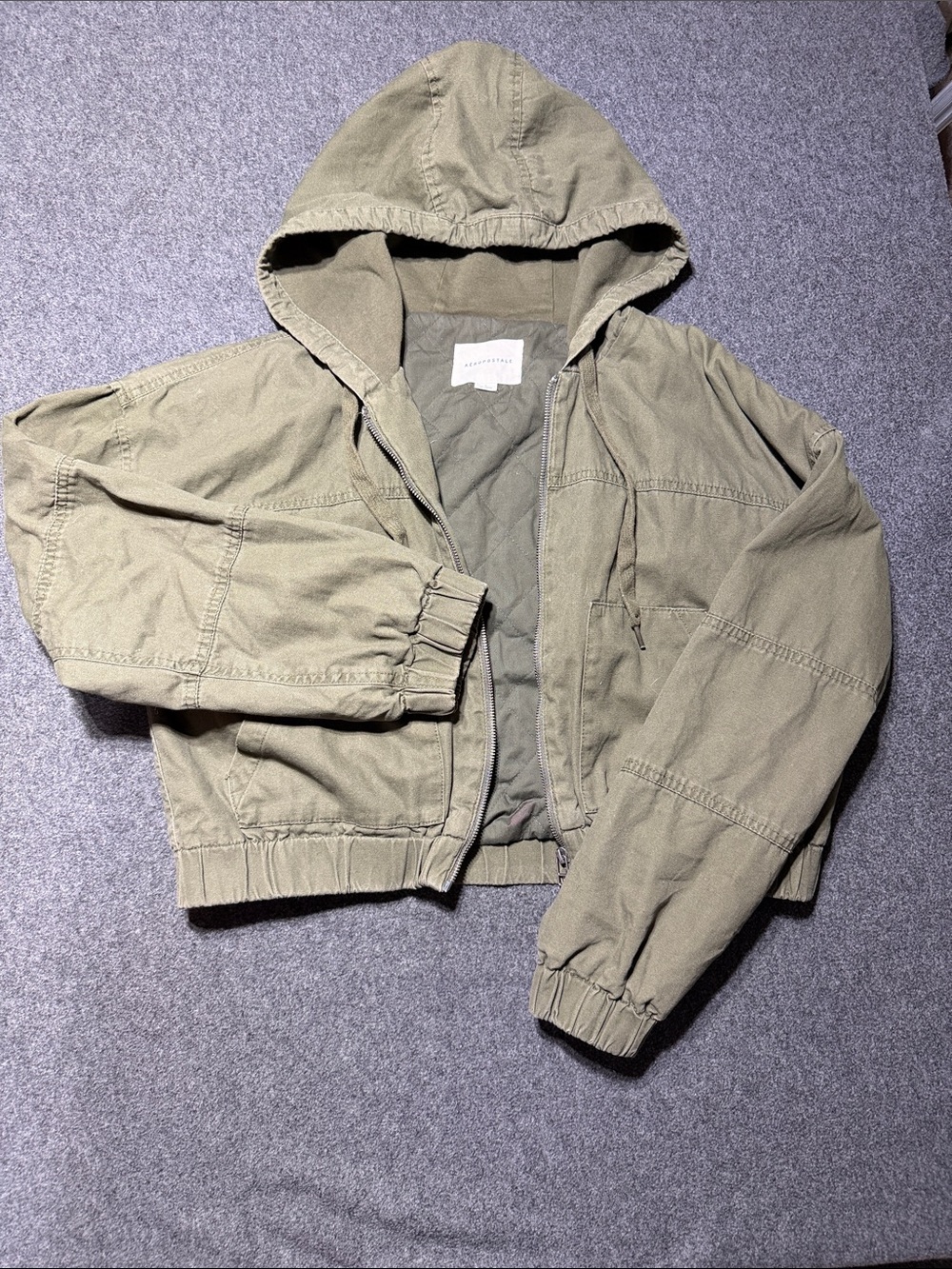 Aeropostale Olive Green Hooded Utility Jacket Women’s Large
